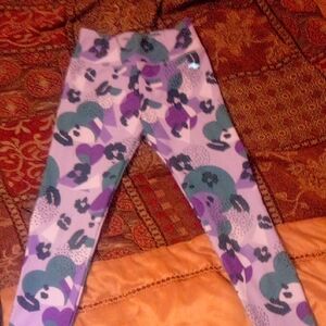 Athletic Works Kids Leggings with Purple and Green Pattern
